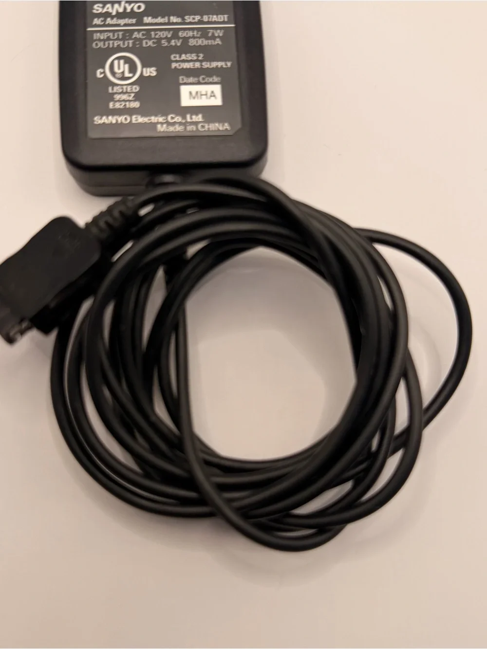 Sanyo SCP-07ADT‎ Class 2 Power Supply AC Adapter Output DC 5.4V 800mA